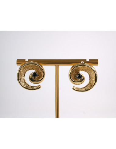 Kolczyki ZŁOTY ZAWIJAS ŚLIMAK STAL CHIRURGICZNA...