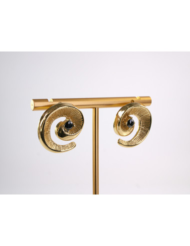 Kolczyki ZŁOTY ZAWIJAS ŚLIMAK STAL CHIRURGICZNA...