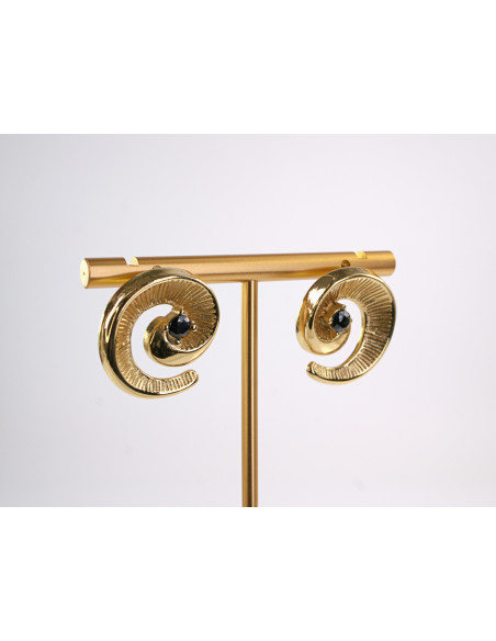 Kolczyki ZŁOTY ZAWIJAS ŚLIMAK STAL CHIRURGICZNA  LOLITA AKCESORIA