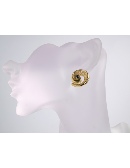 Kolczyki ZŁOTY ZAWIJAS ŚLIMAK STAL CHIRURGICZNA  LOLITA AKCESORIA
