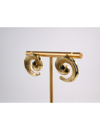 Kolczyki ZŁOTY ZAWIJAS ŚLIMAK STAL CHIRURGICZNA...