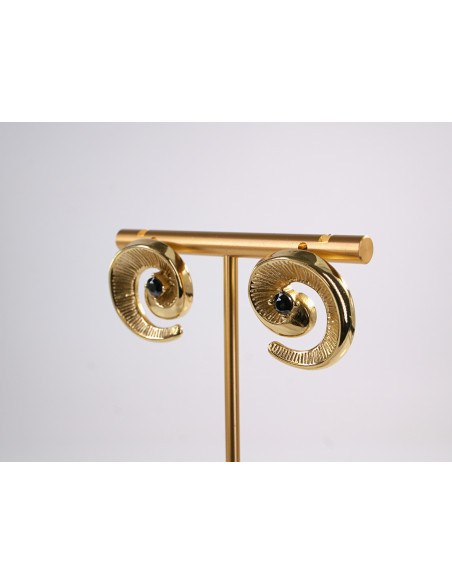 Kolczyki ZŁOTY ZAWIJAS ŚLIMAK STAL CHIRURGICZNA  LOLITA AKCESORIA