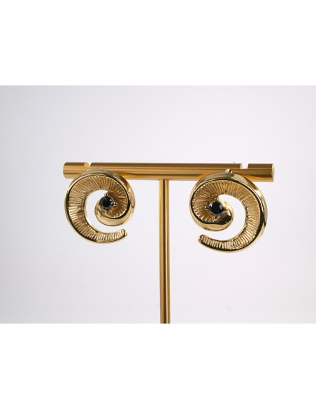 Kolczyki ZŁOTY ZAWIJAS ŚLIMAK STAL CHIRURGICZNA  LOLITA AKCESORIA