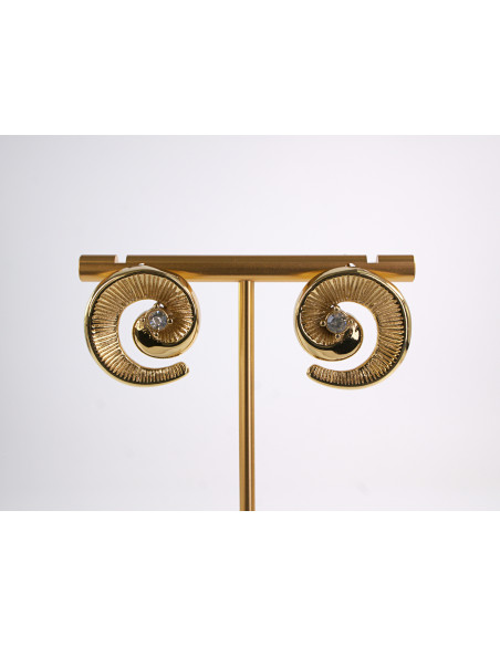 Kolczyki ZŁOTY ZAWIJAS ŚLIMAK STAL CHIRURGICZNA  LOLITA AKCESORIA