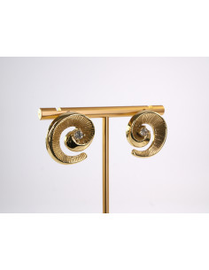 Kolczyki ZŁOTY ZAWIJAS ŚLIMAK STAL CHIRURGICZNA  LOLITA... 2