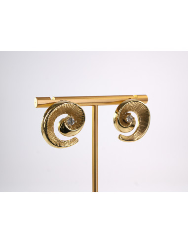 Kolczyki ZŁOTY ZAWIJAS ŚLIMAK STAL CHIRURGICZNA...