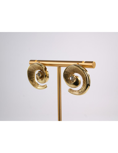 Kolczyki ZŁOTY ZAWIJAS ŚLIMAK STAL CHIRURGICZNA...