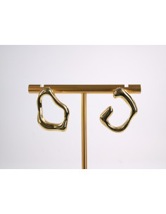 Kolczyki ZŁOTY ASYMETRYCZNY ZAWIJAS  STAL CHIRURGICZNA...