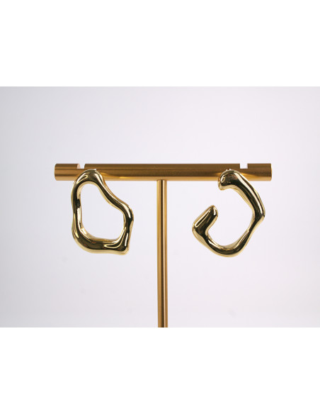 Kolczyki ZŁOTY ASYMETRYCZNY ZAWIJAS  STAL CHIRURGICZNA  LOLITA AKCESORIA