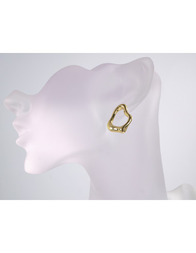 Kolczyki ZŁOTY ASYMETRYCZNY ZAWIJAS  STAL...