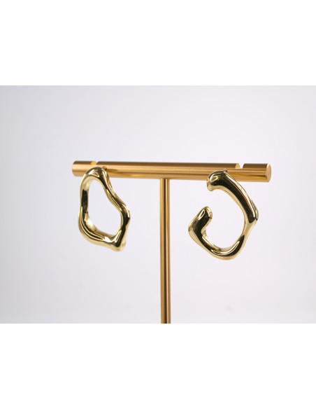 Kolczyki ZŁOTY ASYMETRYCZNY ZAWIJAS  STAL CHIRURGICZNA  LOLITA AKCESORIA