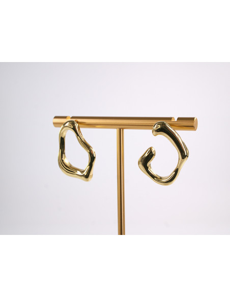 Kolczyki ZŁOTY ASYMETRYCZNY ZAWIJAS  STAL CHIRURGICZNA  LOLITA AKCESORIA