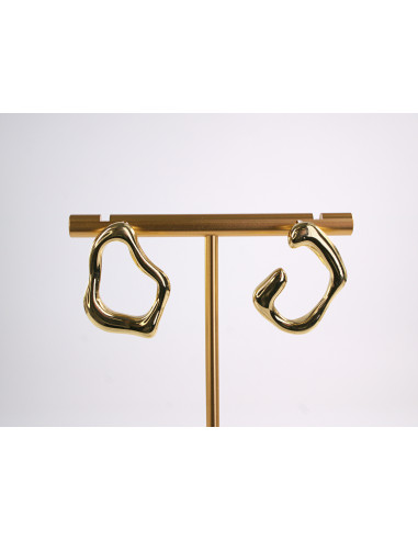 Kolczyki ZŁOTY ASYMETRYCZNY ZAWIJAS  STAL...