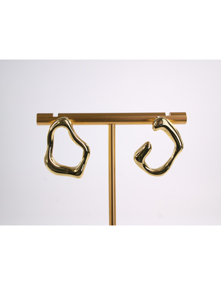 Kolczyki ZŁOTY ASYMETRYCZNY ZAWIJAS  STAL CHIRURGICZNA  LOLITA AKCESORIA