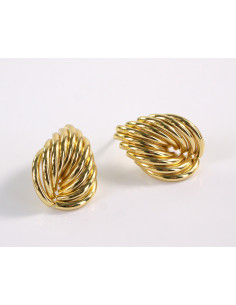 Kolczyki ZŁOTE RURKI ZAWIJAS LISTEK STAL CHIRURGICZNA...