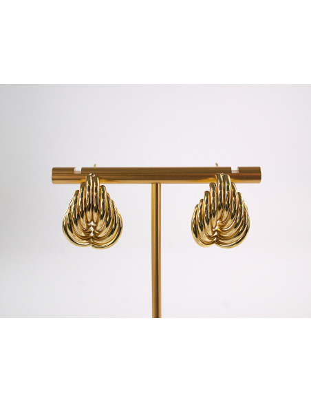 Kolczyki ZŁOTE RURKI ZAWIJAS LISTEK STAL CHIRURGICZNA  LOLITA AKCESORIA