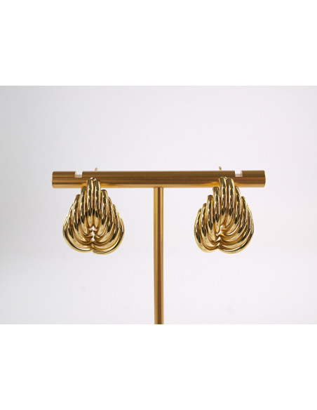 Kolczyki ZŁOTE RURKI ZAWIJAS LISTEK STAL CHIRURGICZNA  LOLITA AKCESORIA