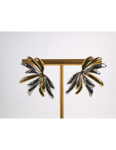 Kolczyki ZŁOTO - SREBRNE SKRZYDŁA STAL CHIRURGICZNA...