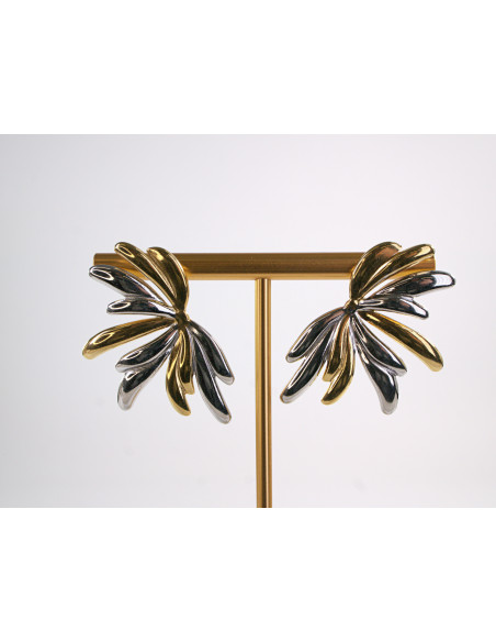 Kolczyki ZŁOTO - SREBRNE SKRZYDŁA STAL CHIRURGICZNA  LOLITA AKCESORIA