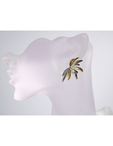 Kolczyki ZŁOTO - SREBRNE SKRZYDŁA STAL...