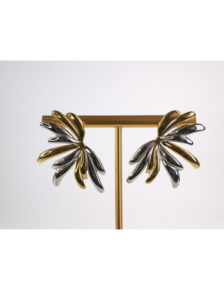 Kolczyki ZŁOTO - SREBRNE SKRZYDŁA STAL CHIRURGICZNA  LOLITA AKCESORIA