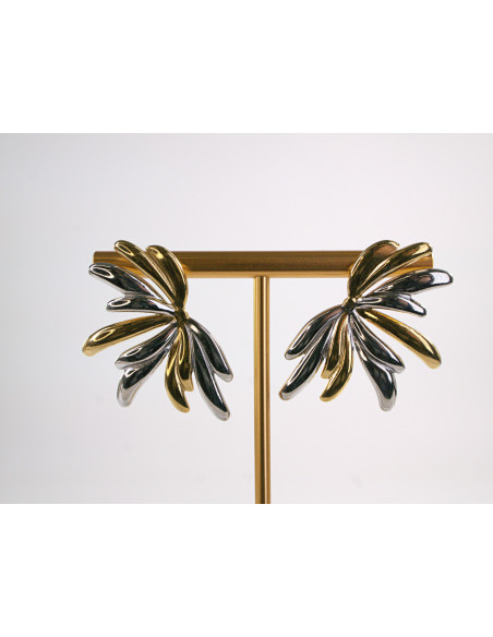 Kolczyki ZŁOTO - SREBRNE SKRZYDŁA STAL CHIRURGICZNA  LOLITA AKCESORIA