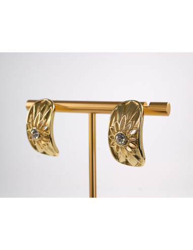 Kolczyki ZŁOTY AŻUROWY ZAWIJAS  STAL...