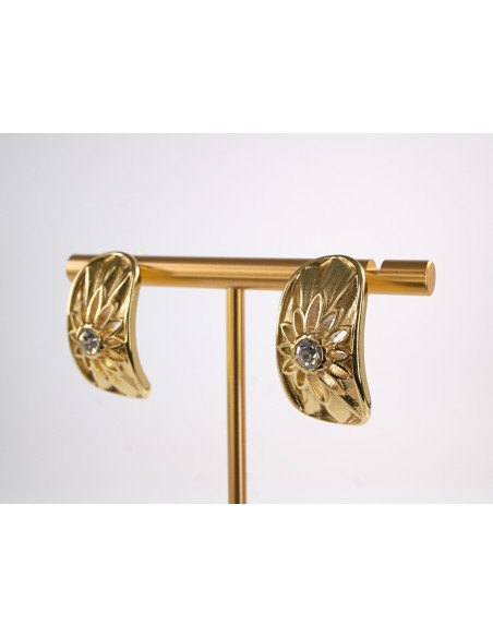 Kolczyki ZŁOTY AŻUROWY ZAWIJAS  STAL CHIRURGICZNA  LOLITA AKCESORIA