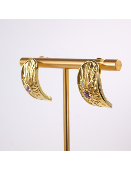 Kolczyki ZŁOTY AŻUROWY ZAWIJAS  STAL CHIRURGICZNA  LOLITA AKCESORIA