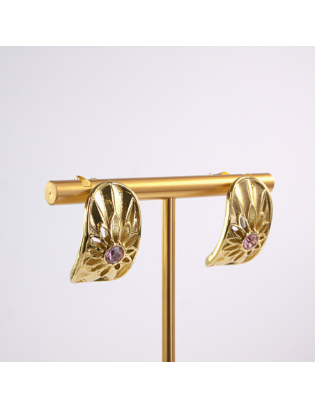 Kolczyki ZŁOTY AŻUROWY ZAWIJAS  STAL CHIRURGICZNA  LOLITA AKCESORIA