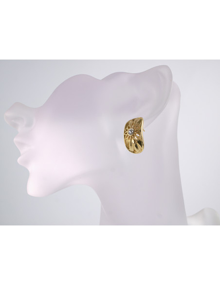 Kolczyki ZŁOTY AŻUROWY ZAWIJAS  STAL CHIRURGICZNA  LOLITA AKCESORIA