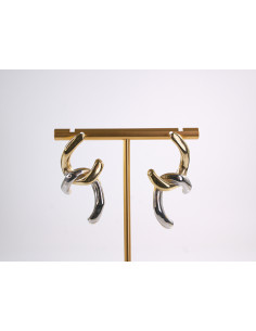 Kolczyki ZŁOTO - SREBRNY ZAWIJAS  STAL CHIRURGICZNA...