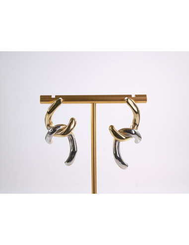 Kolczyki ZŁOTO - SREBRNY ZAWIJAS  STAL...