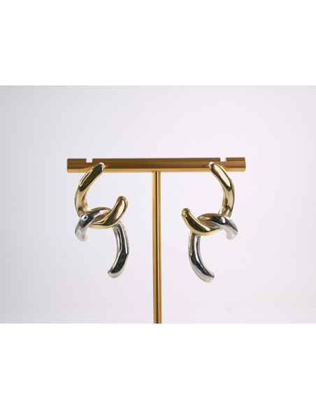 Kolczyki ZŁOTO - SREBRNY ZAWIJAS  STAL CHIRURGICZNA  LOLITA AKCESORIA