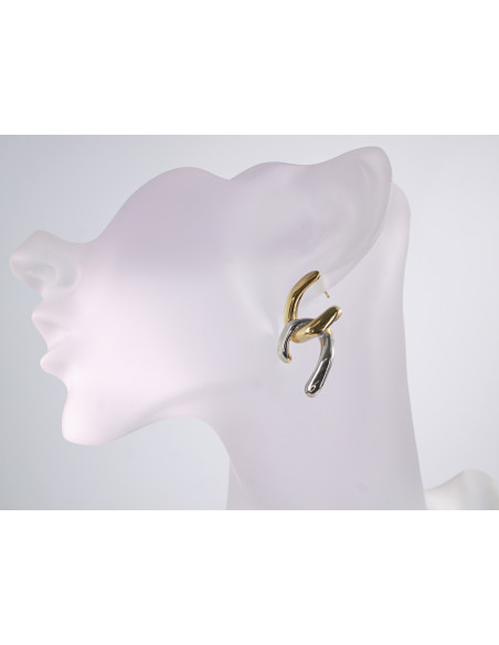 Kolczyki ZŁOTO - SREBRNY ZAWIJAS  STAL CHIRURGICZNA  LOLITA AKCESORIA