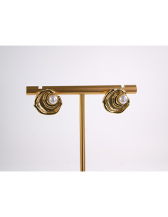 Kolczyki ZŁOTA MUSZLA Z PERŁĄ  STAL CHIRURGICZNA  LOLITA... 2