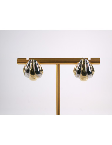 Kolczyki ZŁOTO - SREBRNA  MUSZELKA  STAL...