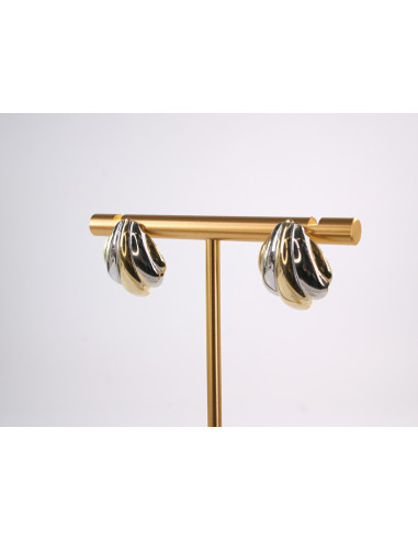 Kolczyki ZŁOTO - SREBRNA  MUSZELKA  STAL...