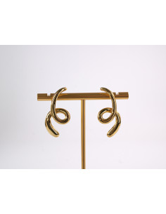 Kolczyki ZŁOTE ASYMETRYCZNE ZAWIJASY  STAL CHIRURGICZNA...