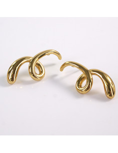 Kolczyki ZŁOTE ASYMETRYCZNE ZAWIJASY  STAL CHIRURGICZNA... 2