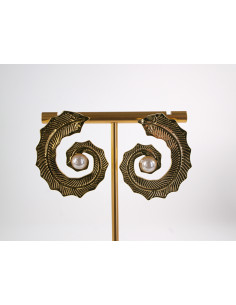 Kolczyki ZŁOTE ASYMETRYCZNE WĘŻE  STAL CHIRURGICZNA...