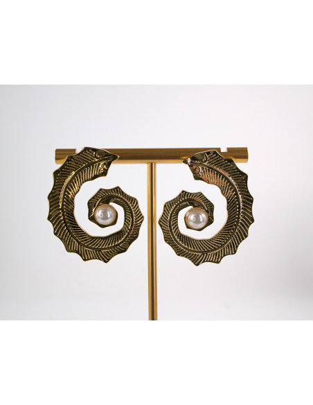 Kolczyki ZŁOTE ASYMETRYCZNE WĘŻE  STAL CHIRURGICZNA  LOLITA AKCESORIA