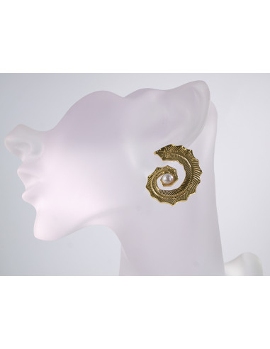 Kolczyki ZŁOTE ASYMETRYCZNE WĘŻE  STAL...