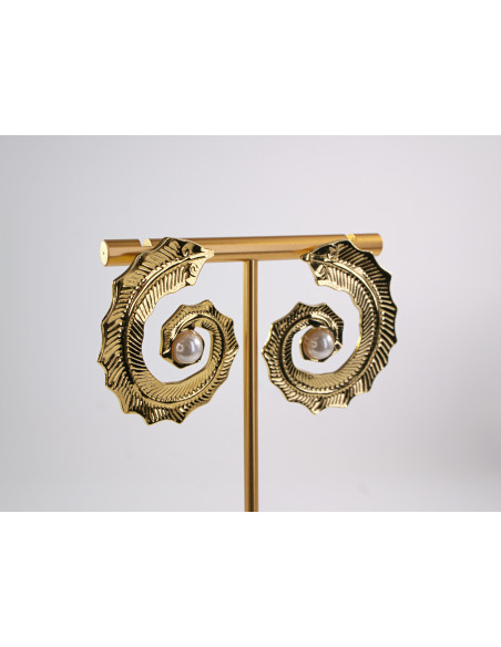 Kolczyki ZŁOTE ASYMETRYCZNE WĘŻE  STAL CHIRURGICZNA  LOLITA AKCESORIA