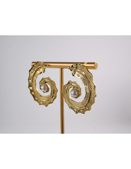 Kolczyki ZŁOTE ASYMETRYCZNE WĘŻE  STAL CHIRURGICZNA  LOLITA AKCESORIA