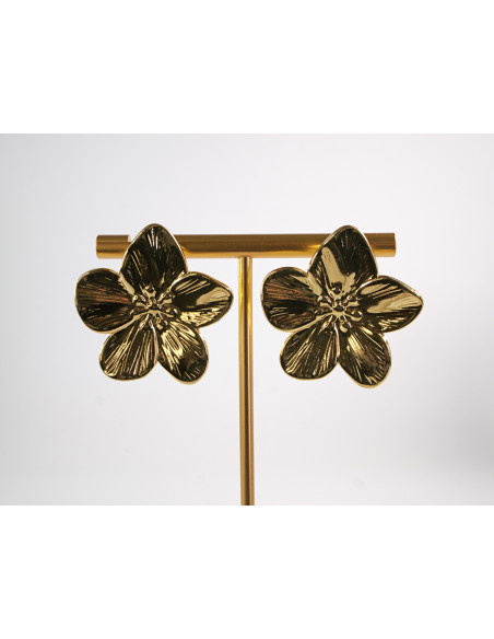 Kolczyki ZŁOTE KWIATY KWIATKI STAL CHIRURGICZNA  LOLITA AKCESORIA