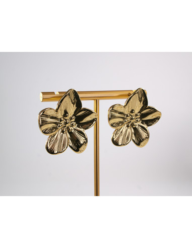 Kolczyki ZŁOTE KWIATY KWIATKI STAL CHIRURGICZNA...