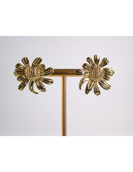 Kolczyki ZŁOTE KWIATY KWIATKI STAL CHIRURGICZNA  LOLITA AKCESORIA