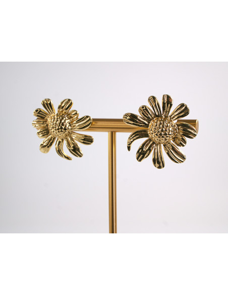 Kolczyki ZŁOTE KWIATY KWIATKI STAL CHIRURGICZNA  LOLITA AKCESORIA