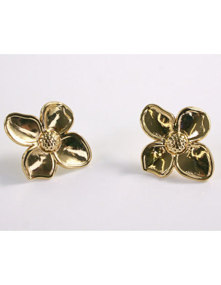 Kolczyki ZŁOTE KWIATY KWIATKI STAL CHIRURGICZNA  LOLITA AKCESORIA